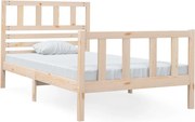 vidaXL Cadru de pat single, 90x190 cm, lemn masiv