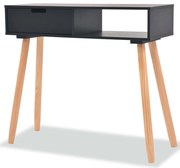 vidaXL Masă consolă, lemn masiv de pin 80x30x72 cm, negru