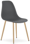 Scaun Bucatarie/Dining Velo Plus Gri Inchis Picioare Metalice Finisaj Lemn
