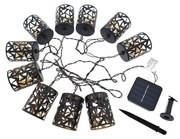 Instalație LED solară 10xE12/3,65m IP44 alb cald