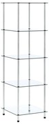 vidaXL Raft cu 5 niveluri transparent, 40x40x130 cm, sticlă securizată
