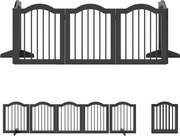 PawHut Gard delimitare pentru câini, grilaj de protecție independent cu picioare, pliabil, 5 panouri, 261,5 x 29,5 x 61 cm, Negru | Aosom Romania