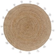 Covor alb-natural rotund ø 120 cm Shira – douceur d'intérieur