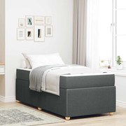 vidaXL Cadru de pat cu saltea Gri închis 80 x 200 cm țesătură
