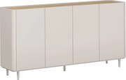 Comodă cu patru uși pe picioare Elivo 200 cm - cașmir / stejar uleiat