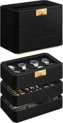 Cutie depozitare ceasuri Songmics Negru 27.2x16.8x20.5 cm
