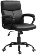 HOMCOM Scaun Ergonomic de Birou cu Funcție de Înclinare și Înălțime Reglabilă, 61x62x95-105 cm, Negru | Aosom Romania