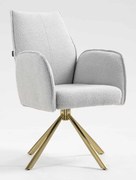 HR280 BAZĂ STEA Scaun Gri Boucle cu Bază Aurie