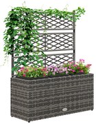 Outsunny Jardinieră de Gradină Autoportantă, Pat de Flori pentru Plante Cățărătoare, Design Modern, 84x30x107cm, Gri Deschis | Aosom Romania