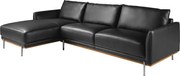 Coltar LUX 5 locuri design italian cu sezlong stanga Cowhide black