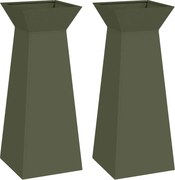 vidaXL Vază pe pilon 2 pcs Oliv 40 x 40 x 100 cm