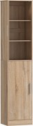 HOMCOM Dulap coloană pentru baie cu 2 compartimente și 6 rafturi reglabile, aspect lemn, 40x35x180 cm, culoare lemn | Aosom Romania