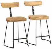 vidaXL Scaune de bar 2 buc 49x43x79 cm lemn masiv de mango