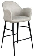 Scaun de bar design LUX, Metal, Tesatura, Light grey