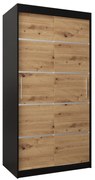 Dulap de haine 100 cm Verika 1 100 (negru + stejar artisan). 1063677