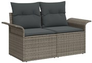 vidaXL Set de canapele pentru grădină cu pernă 5 pcs Gri Rattan poli
