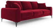 Canapea, Madara, Mazzini Sofas, 4 locuri, 237x102x90 cm, catifea, rosu vin