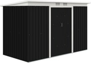 Outsunny, magazie pentru scule de gradina, casuta de gradina, sopron, 280x130x172cm, gri inchis | AOSOM RO