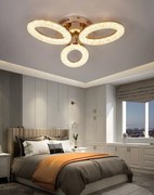 Lustra LED Cu Telecomanda, 3 Tipuri De Lumina, Intensitate Reglabila, 60W, Auriu