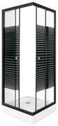 Cabină de duș PICO Black Stripe 90 pătrate cu cădiță de duș