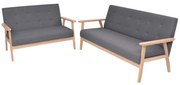 vidaXL Set de canapele, 2 piese, material textil, gri închis