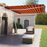 vidaXL Copertină autonomă retractabilă automat oranj&amp;maro 450x350 cm