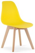 Scaun galben KITO cu picioare de fag