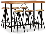 vidaXL Set mobilier bar, 7 piese, lemn masiv acacia și lemn reciclat