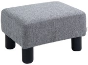 HOMCOM Otoman Stofă, Scaun Dreptunghiular Mic, Căptușit, pentru Living, 40x30x24cm, Gri | Aosom Romania