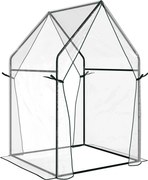 Outsunny Mini Sera Portabila 90x90x145cm cu 2 Usi cu Fermoar Transparent pentru Interior Exterior | Aosom Romania