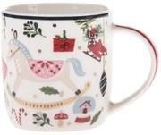 Cană albă din porțelan 370 ml cu model de Crăciun Jolly – Dakls
