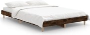 vidaXL Cadru pat fără saltea stejar fumuriu 120x190 cm, lemn prelucrat