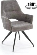 Scaun rotativ K542, gri/negru, stofa clasica/metal, 58x64x88 cm