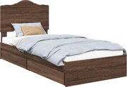 vidaXL Pat cu storage Stejar închis 100 x 200 cm Lemn compozit