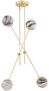 Lustră pe tijă Argon 1840 ABSOS 4xE14/7W/230V auriu