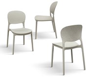 SCAUN PERLA -POLIPROPILENA-HORECA - BEJ TORTORA