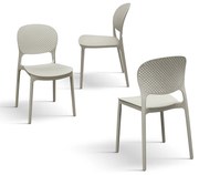 Set 4 scaune PERLA -POLIPROPILENA-HORECA - BEJ TAUPE
