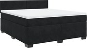 vidaXL Pat box spring cu saltea, negru, 180x200 cm, catifea
