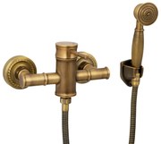 Baterie cabina dus , prindere perete , stil bambus , bronz antichizat TRENDY S