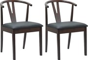 vidaXL Scaun de sufragerie 2 pcs Maro deschis și negru
