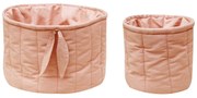 Cutii de depozitare pentru copii roz-deschis 2 buc. din material textil ø 30x20 cm Bambie Vintage Nude – Lorena Canals