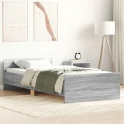 vidaXL Cadru de pat, gri sonoma, 100x200 cm, lemn prelucrat