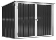 Outsunny Depozit pentru Coșuri de Gunoi Caseta pentru Gunoi Depozit pentru 2 Coșuri de Gunoi Oțel 178,5 x 104,5 x 128,5/113 cm Negru | Aosom Romania