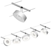 SET 5x lustră pe cablu Paulmann 94475 LED/5W CIRCLE 230V crom mat