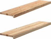 vidaXL Trepte scari 2 buc Stejar masiv netratat 110x30x2 cm