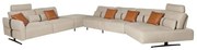 Coltar modular LUX design italian cu sezlong stanga Velvet sand