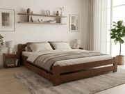 Pat Laura 120 x 200 cm, stejar Saltele: Cu saltele Deluxe 10 cm, Somiera pat: Cu lamele curbate