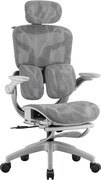 AEROMAX SLIDING Scaun ergonomic, Sezut Translatie, Cotiere Rabatabile, Tetiera 3D, Suport lombar dublu ajustabil, Suport picioare, Umeras, Full Mesh, Gri