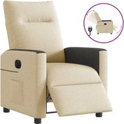vidaXL Fotoliu rabatabil electric, crem, material textil