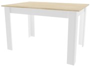 TARG Baza masa de dining alba cu blat in decor stejar sonoma MADO 120x80 II. calitate.